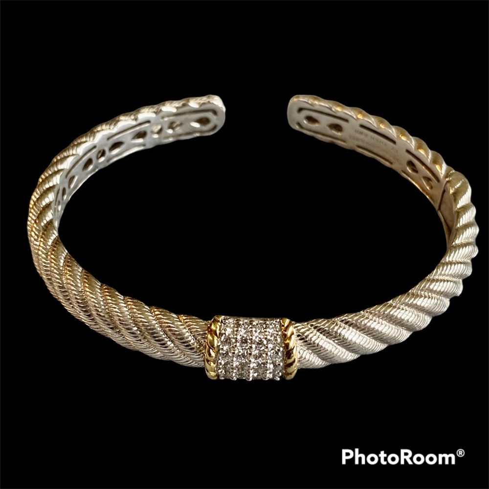 Judith Ripka, sterling silver cuff bracelet